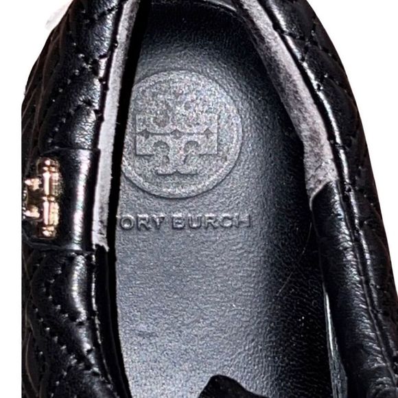 🎁 Tory Burch Perfect Black Quilted Marion Leather Sneaker Size 7 - Picture 5 of 7